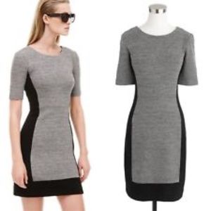 J. Crew black gray block bodycon Dress sz 4